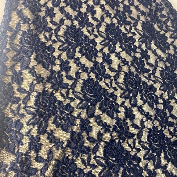 SOCIALITE DARK BLUE FLORAL LACE DRESS SIZE XS - Picture 2 of 5